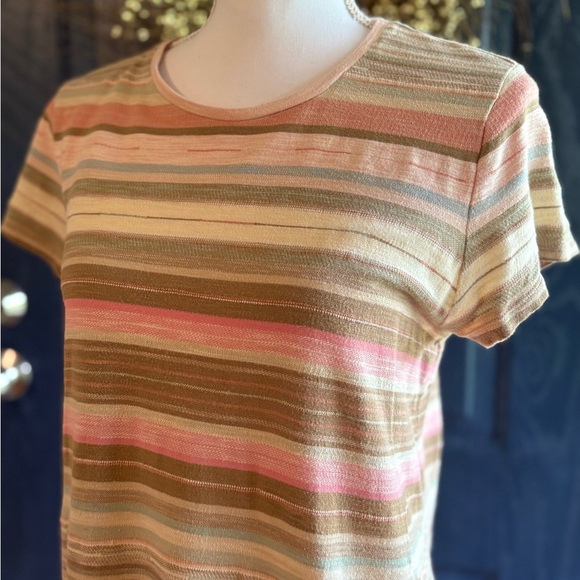 Lauren Ralph Lauren Striped Midi Dress in earthy tones size M - Picture 2 of 10